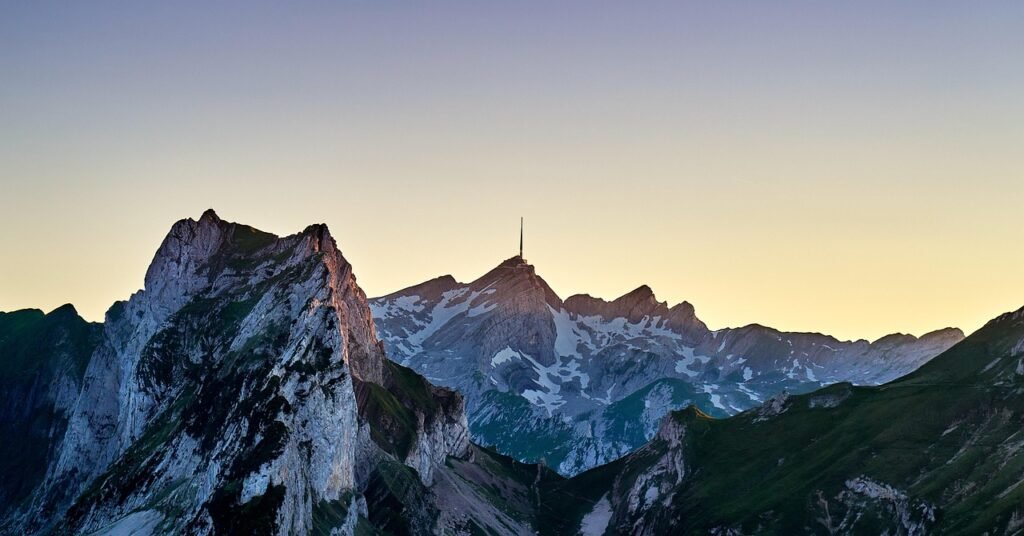 alps, alpstein, nature, appenzell, switzerland, mountains, hike, outdoor, adventure, landscape, sunset, dusk, säntis